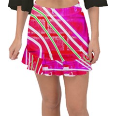 Pop Art Neon Wall Fishtail Mini Chiffon Skirt by essentialimage365