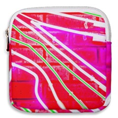 Pop Art Neon Wall Mini Square Pouch by essentialimage365