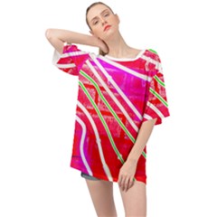 Pop Art Neon Wall Oversized Chiffon Top by essentialimage365