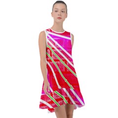 Pop Art Neon Wall Frill Swing Dress by essentialimage365