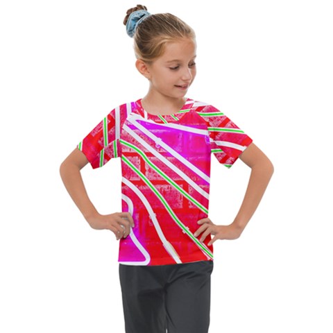 Pop Art Neon Wall Kids  Mesh Piece Tee by essentialimage365