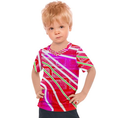 Pop Art Neon Wall Kids  Sports Tee by essentialimage365