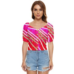 Pop Art Neon Wall Button Up Blouse