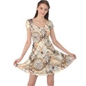 Clock Butterfly Pattern Cap Sleeve Dress View1