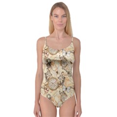 Clock Butterfly Pattern Camisole Leotard 