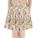 Clock Butterfly Pattern Pleated Mini Skirt View1