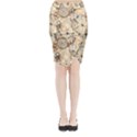 Clock Butterfly Pattern Midi Wrap Pencil Skirt View1