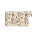 Clock Butterfly Pattern Canvas Cosmetic Bag (Small) View2