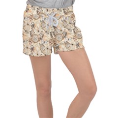 Clock Butterfly Pattern Velour Lounge Shorts