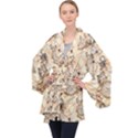 Clock Butterfly Pattern Long Sleeve Velvet Kimono  View1