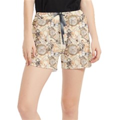 Clock Butterfly Pattern Runner Shorts