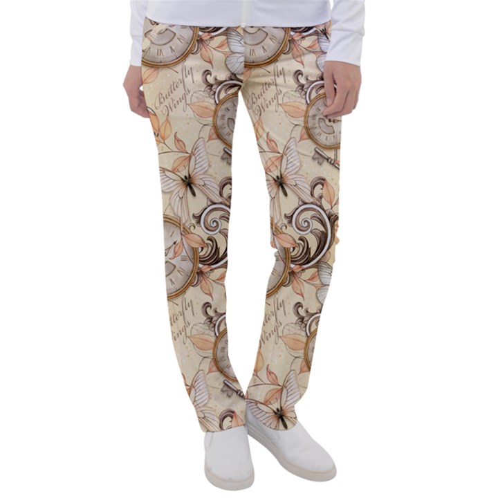 Clock Butterfly Pattern Women s Casual Pants