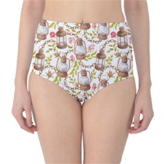 Latterns Pattern Classic High-waist Bikini Bottoms