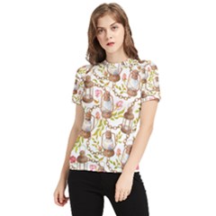 Latterns Pattern Women s Short Sleeve Rash Guard