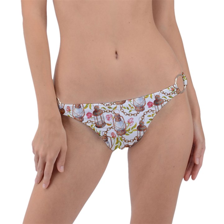 Latterns Pattern Ring Detail Bikini Bottom