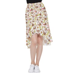 Latterns Pattern Frill Hi Low Chiffon Skirt