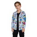 Blue Floral Stripes Kids  Windbreaker View2