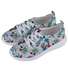 Blue Floral Stripes Women s Lightweight Sports Shoes by designsbymallika