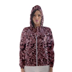 Red Leaves Photo Pattern Women s Hooded Windbreaker by dflcprintsclothing