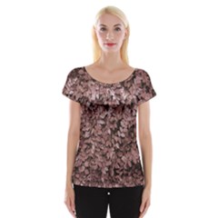 Red Leaves Photo Pattern Cap Sleeve Top by dflcprintsclothing