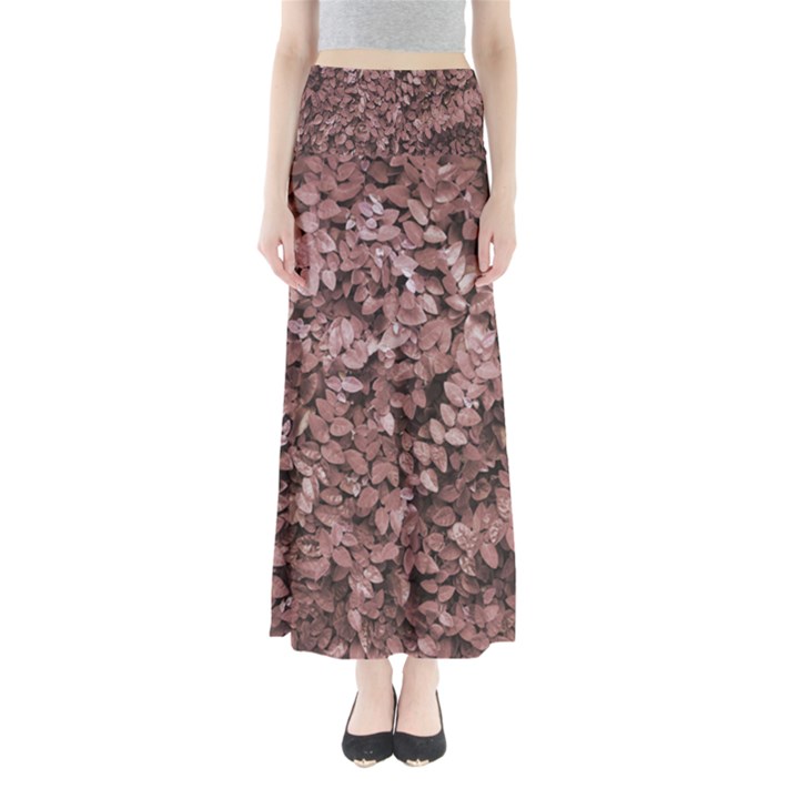 Red Leaves Photo Pattern Full Length Maxi Skirt