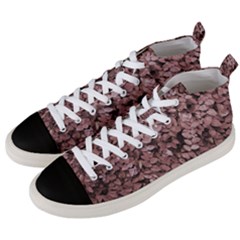 Red Leaves Photo Pattern Men s Mid-top Canvas Sneakers by dflcprintsclothing