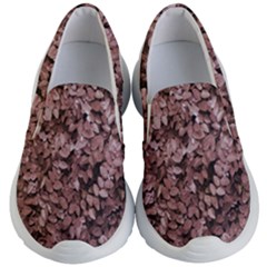 Red Leaves Photo Pattern Kids Lightweight Slip Ons by dflcprintsclothing