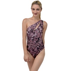 Red Leaves Photo Pattern To One Side Swimsuit by dflcprintsclothing