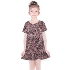 Red Leaves Photo Pattern Kids  Simple Cotton Dress by dflcprintsclothing