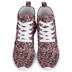 Red Leaves Photo Pattern Women s Lightweight High Top Sneakers