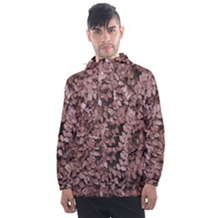 Red Leaves Photo Pattern Men s Front Pocket Pullover Windbreaker by dflcprintsclothing