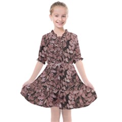 Red Leaves Photo Pattern Kids  All Frills Chiffon Dress by dflcprintsclothing