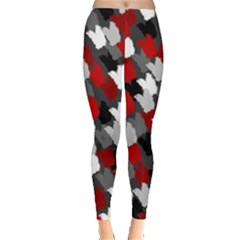 Abstract Paint Splashes, Mixed Colors, Black, Red, White Leggings  by Casemiro