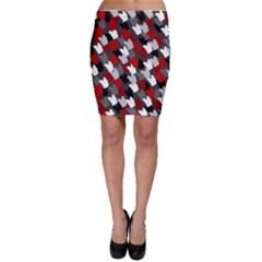 Abstract Paint Splashes, Mixed Colors, Black, Red, White Bodycon Skirt by Casemiro