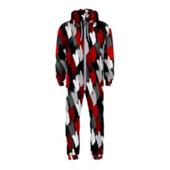 Abstract Paint Splashes, Mixed Colors, Black, Red, White Hooded Jumpsuit (kids) by Casemiro