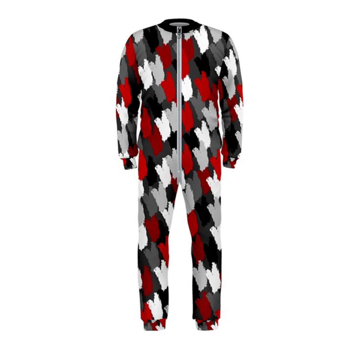 Abstract paint splashes, mixed colors, black, red, white OnePiece Jumpsuit (Kids)