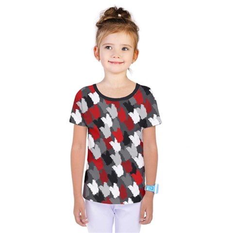 Abstract Paint Splashes, Mixed Colors, Black, Red, White Kids  One Piece Tee by Casemiro