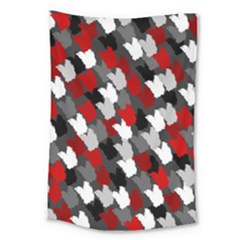 Abstract Paint Splashes, Mixed Colors, Black, Red, White Large Tapestry