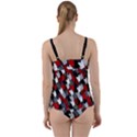 Abstract paint splashes, mixed colors, black, red, white Twist Front Tankini Set View2