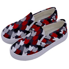 Abstract Paint Splashes, Mixed Colors, Black, Red, White Kids  Canvas Slip Ons by Casemiro