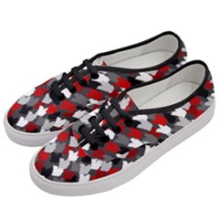 Abstract Paint Splashes, Mixed Colors, Black, Red, White Women s Classic Low Top Sneakers by Casemiro