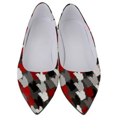 Abstract Paint Splashes, Mixed Colors, Black, Red, White Women s Low Heels by Casemiro