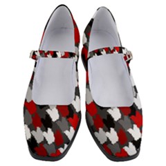 Abstract Paint Splashes, Mixed Colors, Black, Red, White Women s Mary Jane Shoes by Casemiro