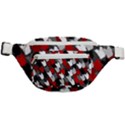 Abstract paint splashes, mixed colors, black, red, white Fanny Pack View1