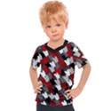 Abstract paint splashes, mixed colors, black, red, white Kids  Sports Tee View1