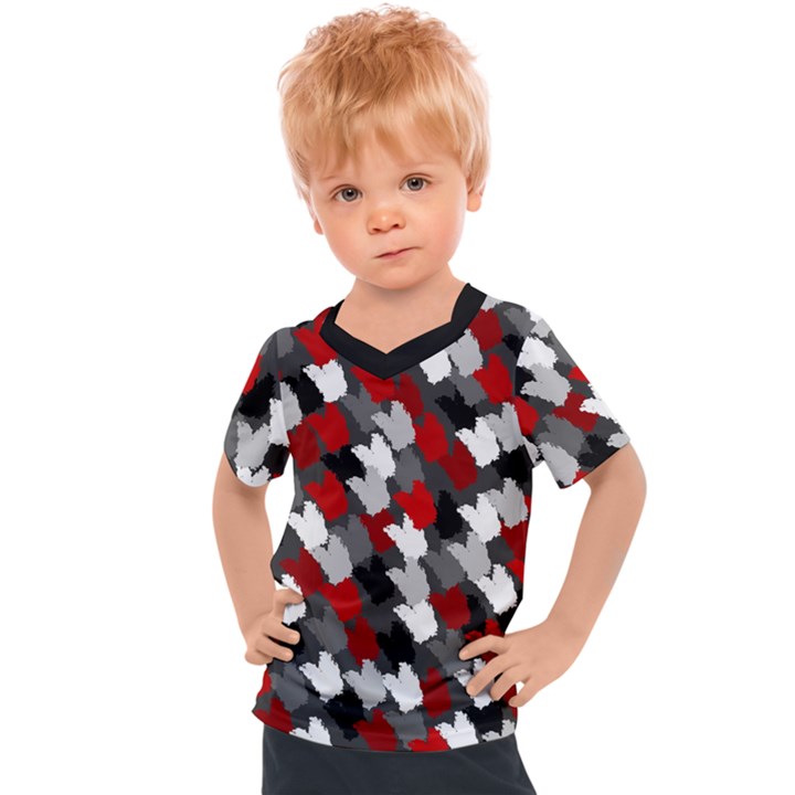 Abstract paint splashes, mixed colors, black, red, white Kids  Sports Tee