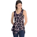 Realistic Leopard fur pattern, brown, black spots Sleeveless Tunic View1