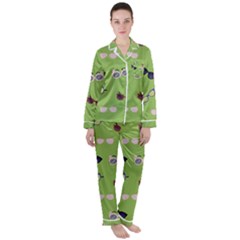 Sunglasses Funny Satin Long Sleeve Pajamas Set by SychEva