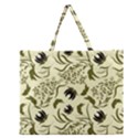 Folk flowers art pattern Floral abstract surface design  Seamless pattern Zipper Large Tote Bag View1