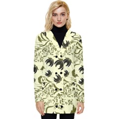 Folk Flowers Art Pattern Floral Abstract Surface Design  Seamless Pattern Button Up Hooded Coat  by Eskimos